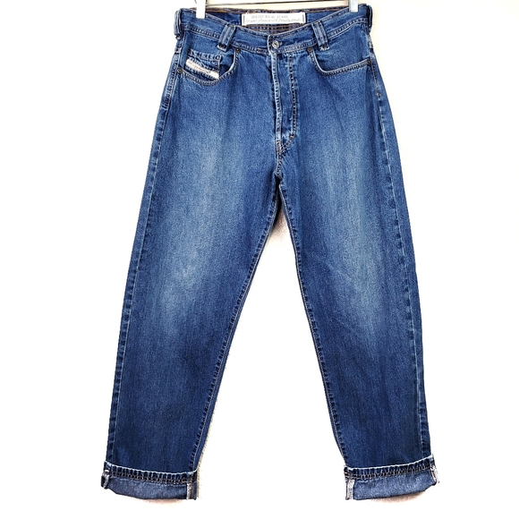 Y2K Vintage Diesel High Waist Button Fly Denim Jeans Leather Patch Big Logo 31 - Picture 3 of 10